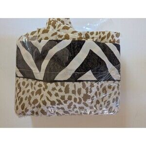 Vintage Dan River King Sheet Set No Iron Leopard Zebra Print 4 Piece USA